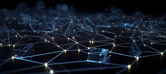 Fototapeta premium Network digital data structure technology background. Generative AI technology. 