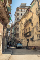 Life in the streets and historic districts of Havana in Cuba