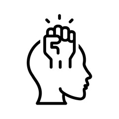 Black line icon for Motivate