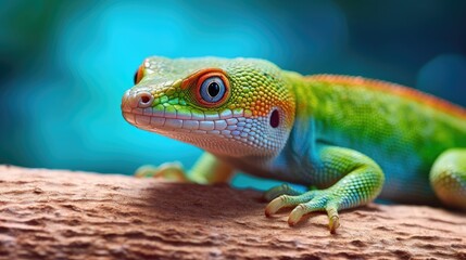 Fototapeta premium Gold Dust Day Gecko. Generative AI