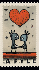stamp with a couple of lovers