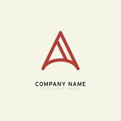 Letter A logotype Monoline style, simple and elegant A logo, Retro theme - Vector