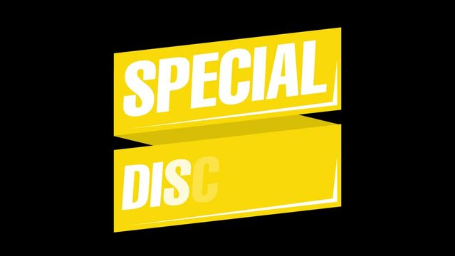 4K animation "Special Discount" 55% Animated for Marketing And Promotion, Yellow Background promotion, business Sales promotion shopping financial market black friday