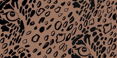 Vector animal print. Seamless leopard pattern design for fabric and textile, packaging, web and social media design