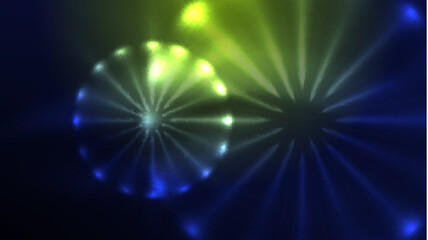 Circles with bright neon shiny light effects, abstract background wallpaper design