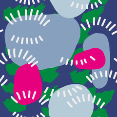 Hand drawn contemporary abstract print. Creative collage seamless pattern. Fashionable template for design.