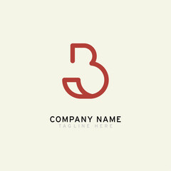 Letter B logotype Monoline style, simple and elegant B logo, Retro theme - Vector