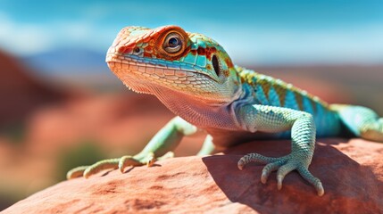 Fototapeta premium Collared Lizard. Generative AI