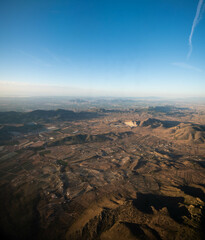 Aerial view of mountainous desert (Alicante, Spain) - obrazy, fototapety, plakaty