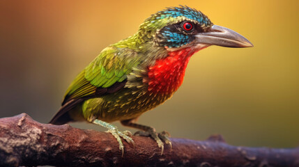 Fototapeta premium Black-Browed Barbet. Generative AI