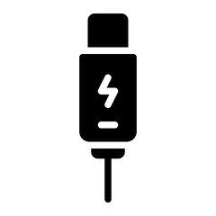 usb plug glyph icon