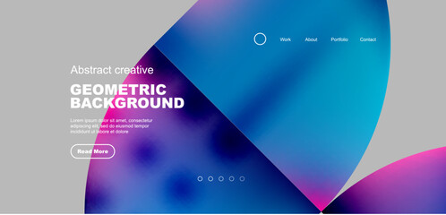 Circles, round shapes and lines with fluid gradients abstract background. Vector illustration for wallpaper, banner, background, leaflet, catalog, cover, flyer