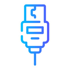 usb plug gradient icon