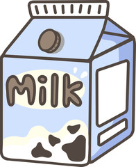Cow milk fresh cartoon icon handpaint minimalist pastel