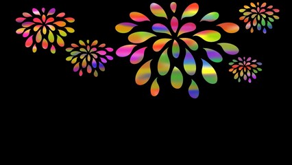 綺麗な大輪の花火　イラスト素材