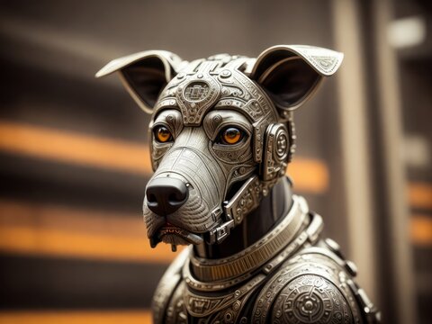 A portrait shot of an robodog created with generative ai