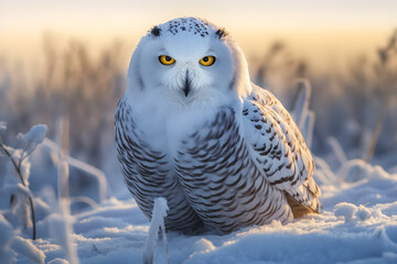 Majestic Snowy Owl in Flight - Captured by Generative AI
