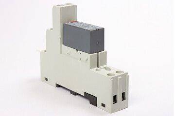 Electromagnetic relays for load management and in the electrical control panel.Soft focus.