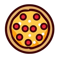 Fototapeta premium pepperoni pizza vector icon, pizza logo clipart Generative AI