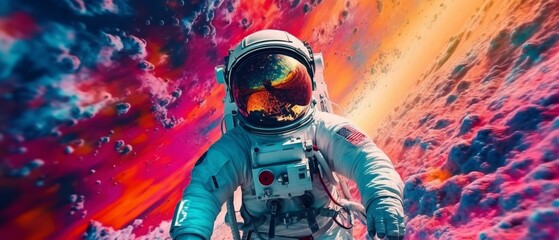 Astronaut in space suit, Astronaut in outer space. Generative AI