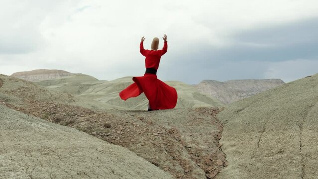 Sunset and whirling at the mountain, sufi. sufi whirling (Turkish: Semazen) is a form of Sama or physically active meditation which originated among Sufis.
