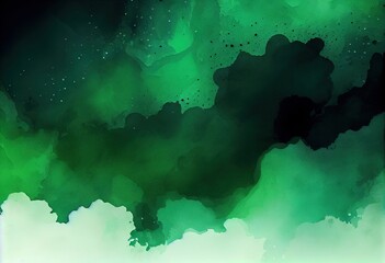 Darkgreen Gradient Watercolor Background: A Stunning Abstract Creation, generative AI