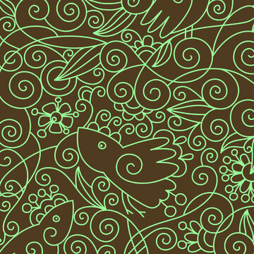vintage background with classic floral ornament