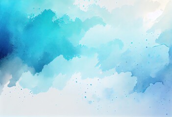 Obraz premium Powder Blue Watercolor Gradient: An Abstract Background, generative AI