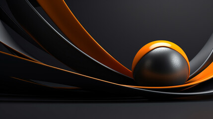 Fototapeta premium dark grey background with orangen linie