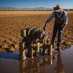 farmer saving water