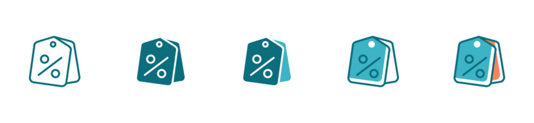 Discount price tag icon set vector for label product symbol design