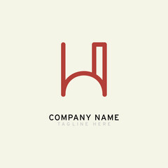 Letter H logotype Monoline style, simple and elegant H logo, Retro theme - Vector