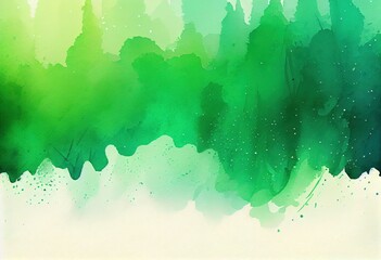 Green Watercolor Background with Flat Gradient Effect, generative AI