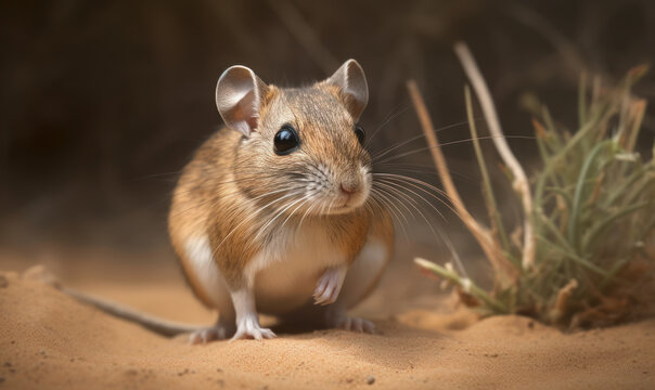 photo of kangaroo rat in its natural habitat. Generative AI