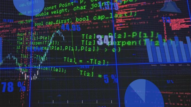 Animation of statistics and financial data processing