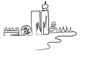 Vancouver Canada city skyline outline