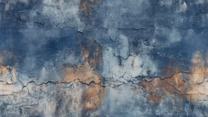 Dekokissen Old concrete wall with grainy texture in blue © M.Gierczyk