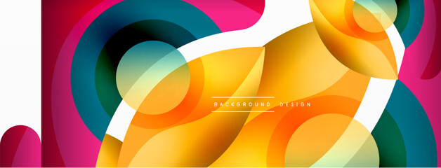 Fototapeta premium Creative geometric wallpaper. Minimal abstract background. Circle wave and round shapes composition vector illustration for wallpaper banner background or landing page