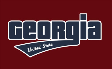 Retro vintage college varsity georgia united states slogan print for graphic tee t shirt or embroidery patch sticker