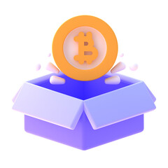 Bitcoin Box 3D Rendered Image