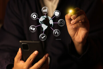 Trade with your tablet or smartphone to earn bitcoins and money Analyze the marketing from business stats charts and graphs.