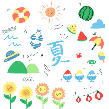 夏の手書きイラスト詰め合わせ
