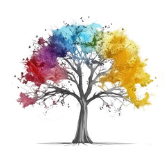 Obraz na płótnie Canvas colorful tree isolated on white