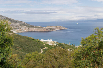 Morocco coast and the Spanish city of Ceuta