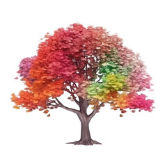 colorful tree isolated on white