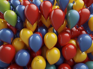 Fototapeta na wymiar 3d rendering of balloons for happy birthday