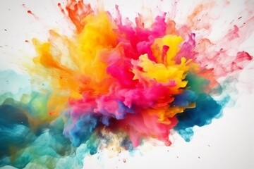 colour texture splatter explosion splash watercolor ink colourful paint abstract. Generative AI.