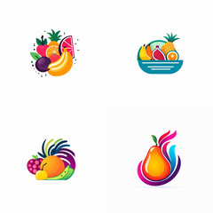 Fototapeta na wymiar set of icons fruits