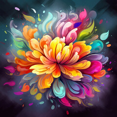 Fototapeta na wymiar abstract colorful flower illustration