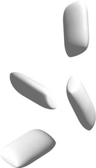 Mint flavor chewing gum.
Fresh breath.
Antibacterial gummy, mouth freshener.3d rendering